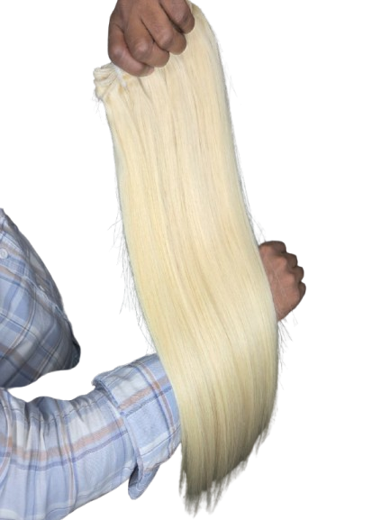 Blonde human hair