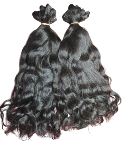 Double drawn human hair