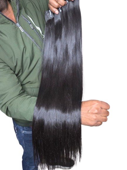Raw straight human hair